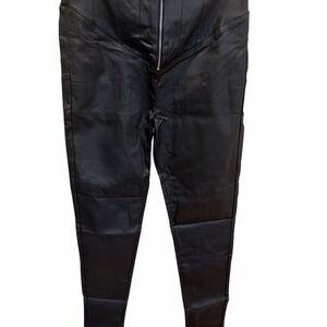 Windsor Black Faux Leather High-Waist Pants